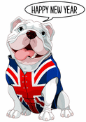 Chien britannique pour une nouvelle ann&eacute;e 2026 joyeuse